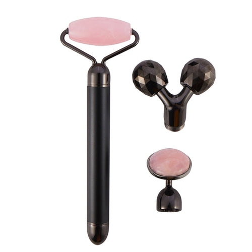 Electric Jade Roller Facial Massager Rose Quartz Vibrating Facial